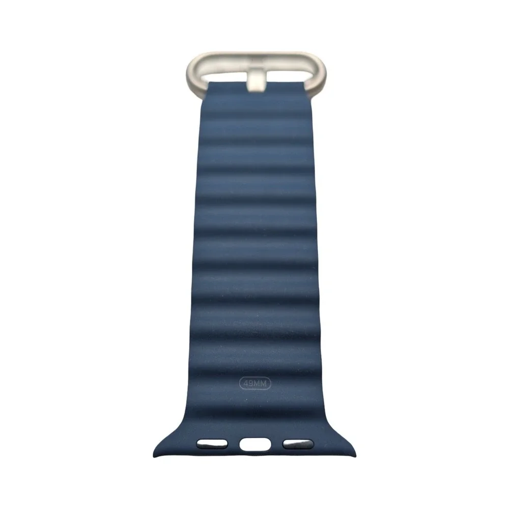 Nn9-O Apple Watch Strap 49mm Blue Ocean Band Natural Titanium Finish OEM